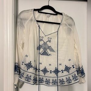 Star Mela 3/4 flowy blouse embroidered detail